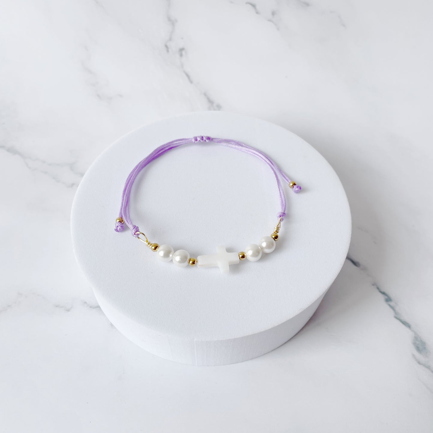 Pulsera Cruz Nácar (pasteles)