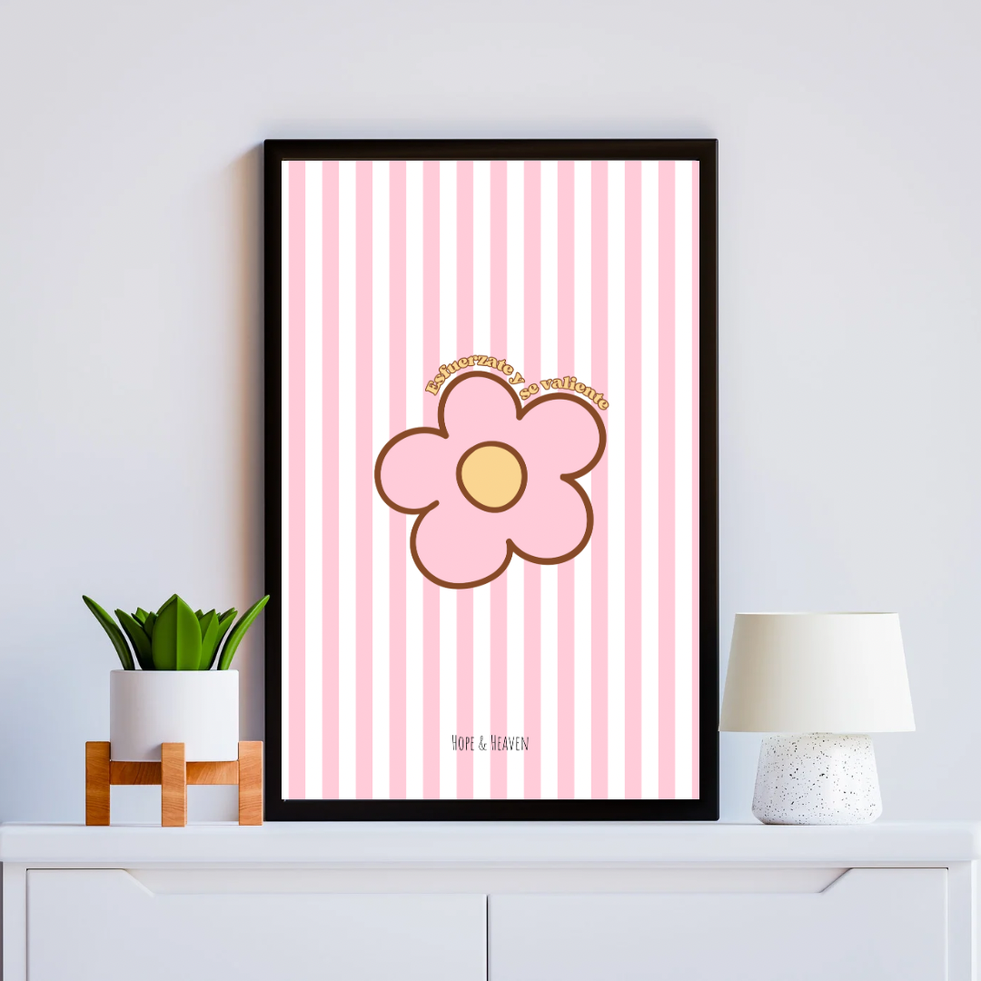 Cuadro Esfuérzate Flor Rosa