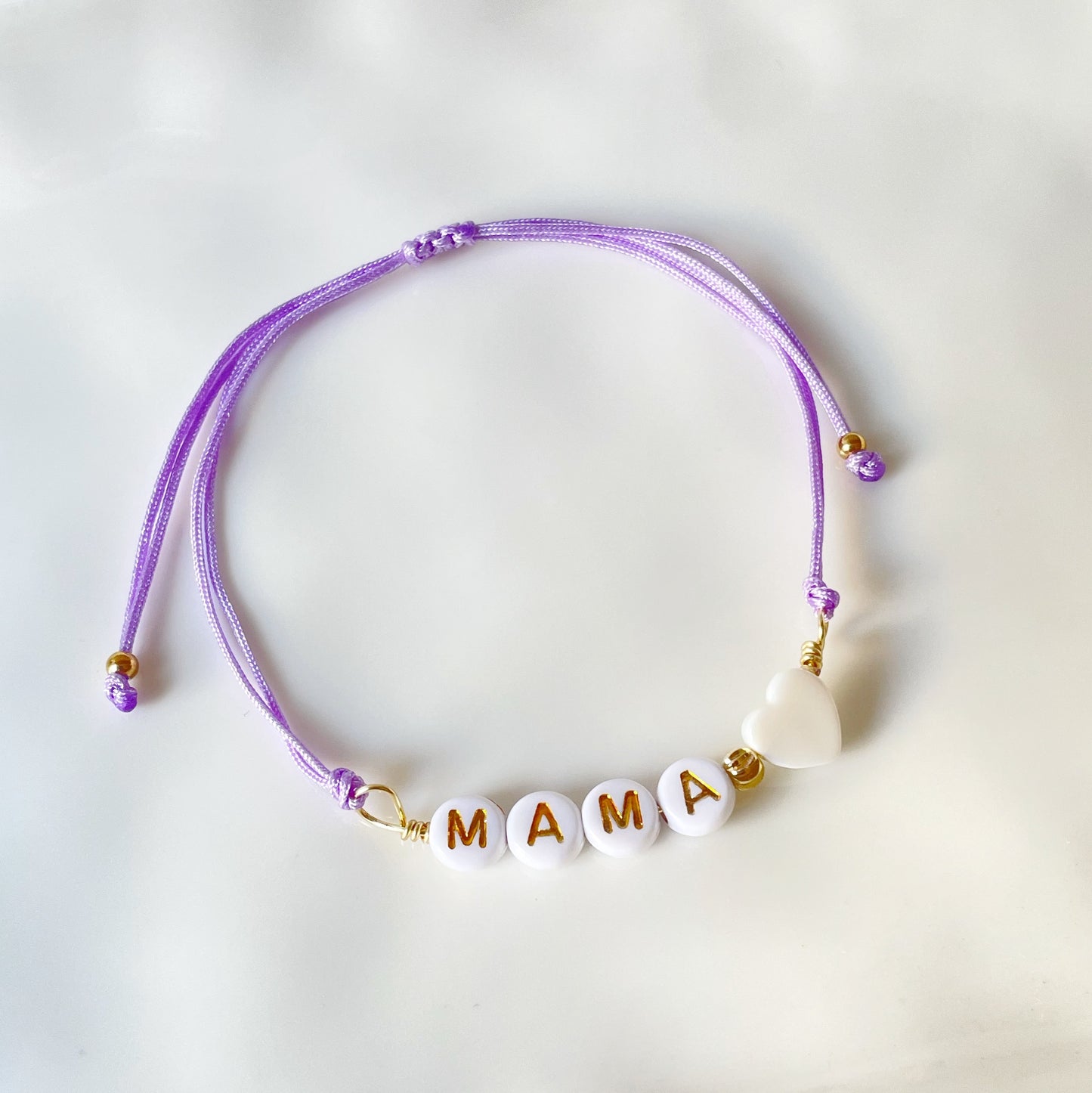 Pulsera Mamá Corazón Lila