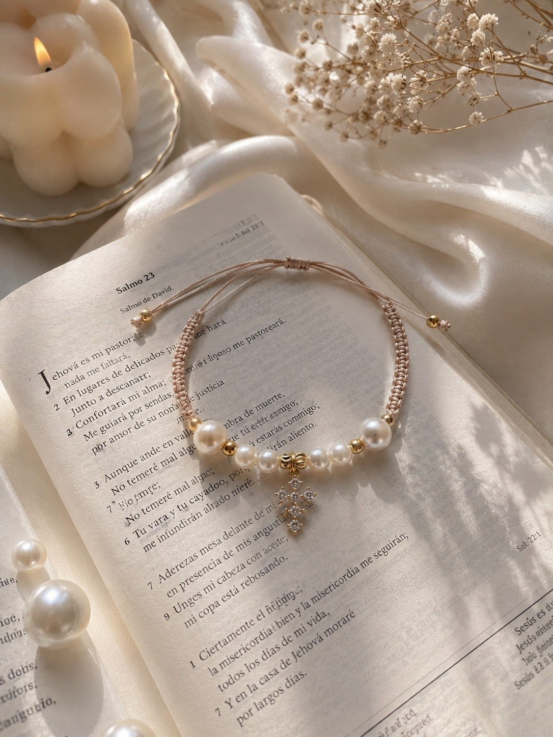 Pulsera Cruz Pearls