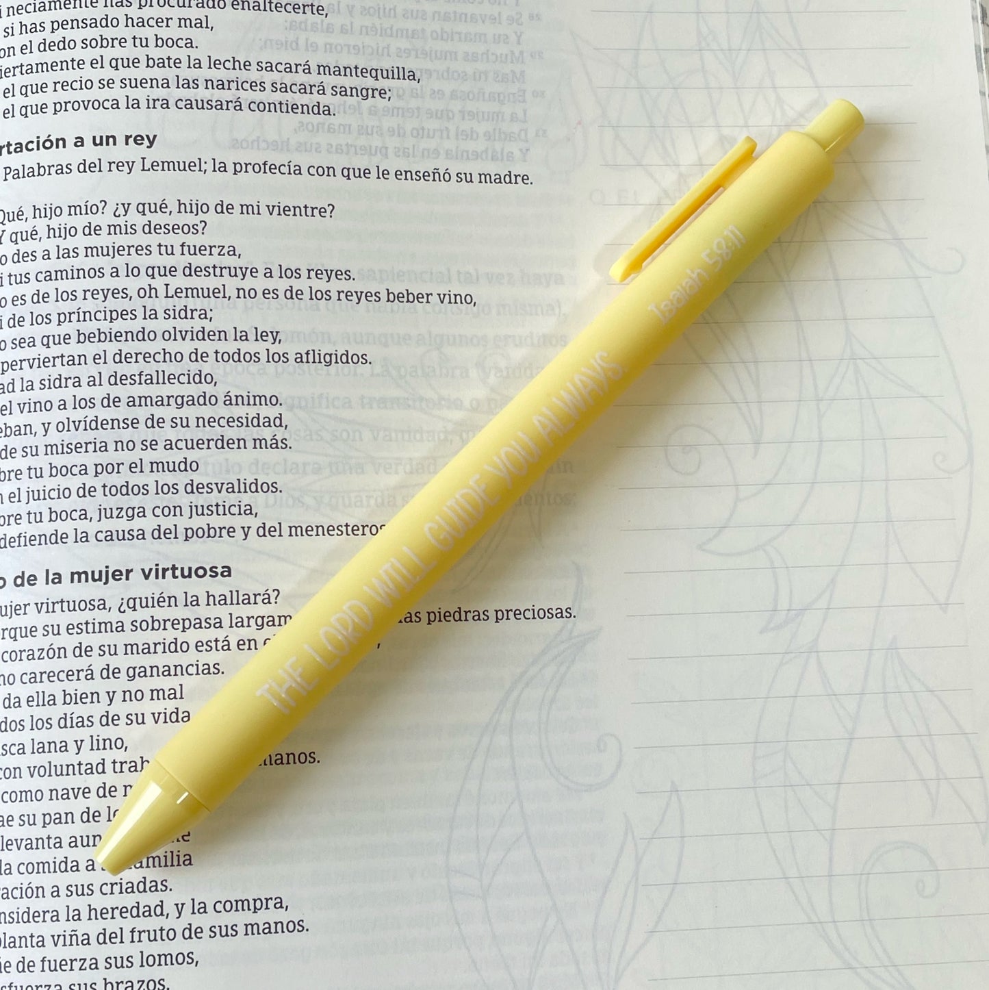 Lapicero Amarillo Isaías 58