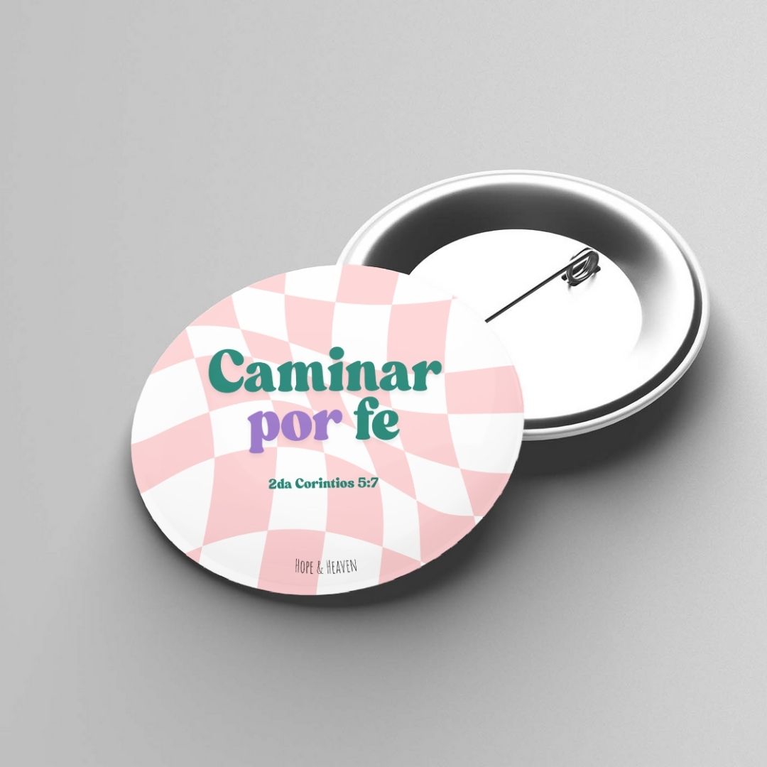 Pin Caminar por Fe rosado