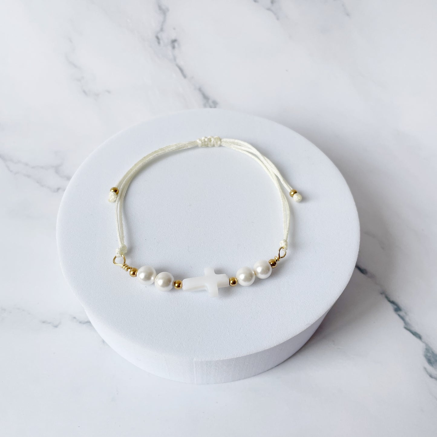 Pulsera Cruz Nácar (pasteles)