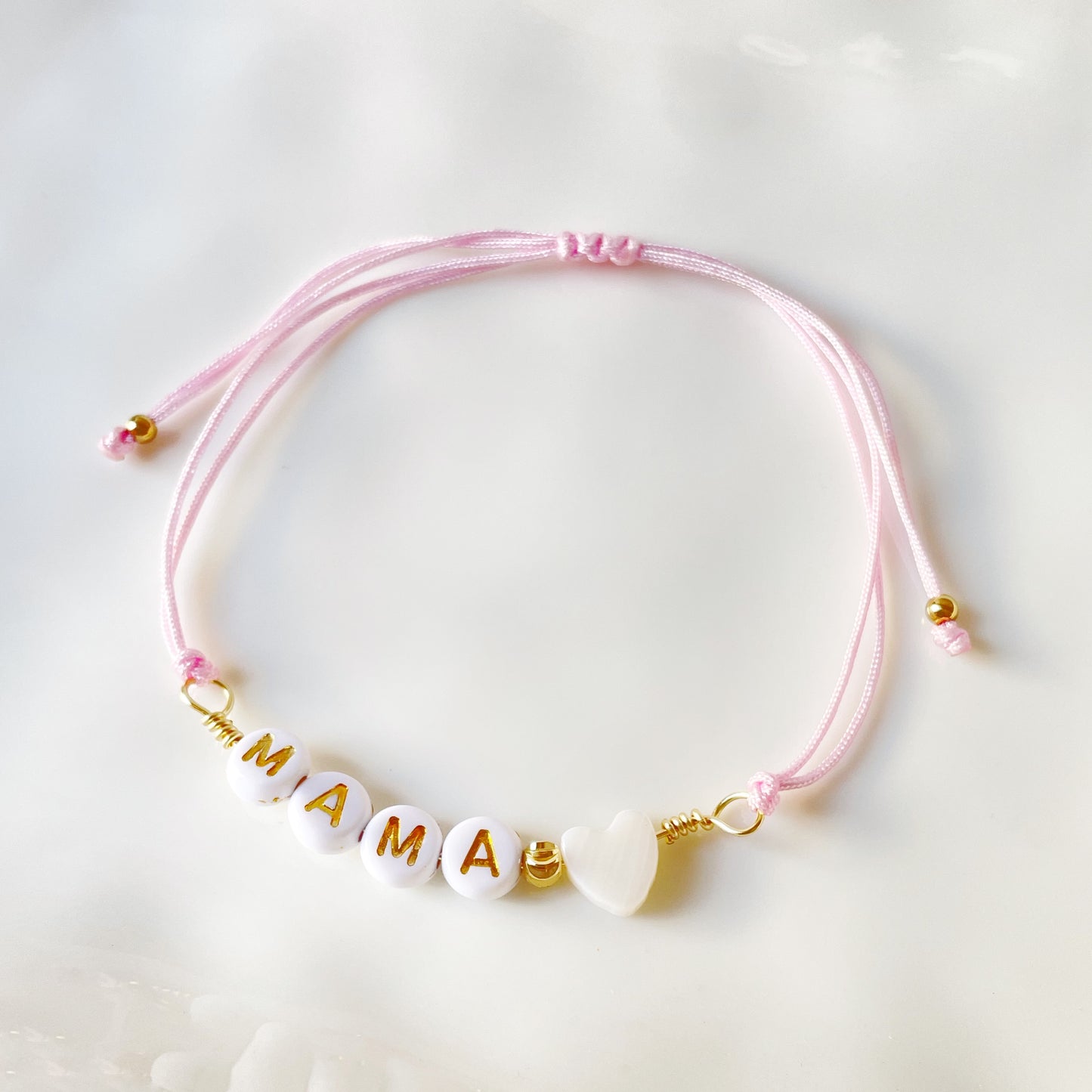 Pulsera Mamá Corazón Rosada