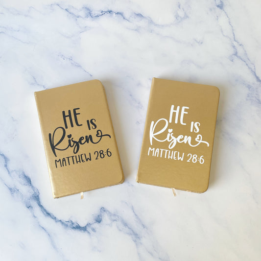 Notebook Biocuero He is Risen dorado