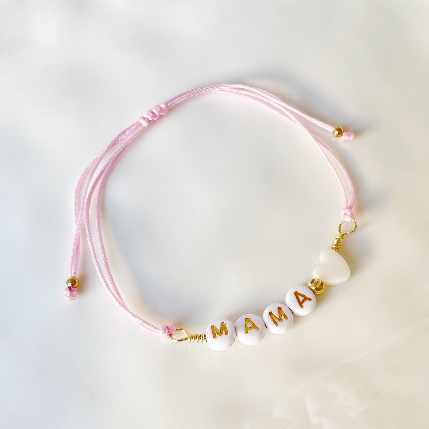 Pulsera Mamá Corazón Rosada