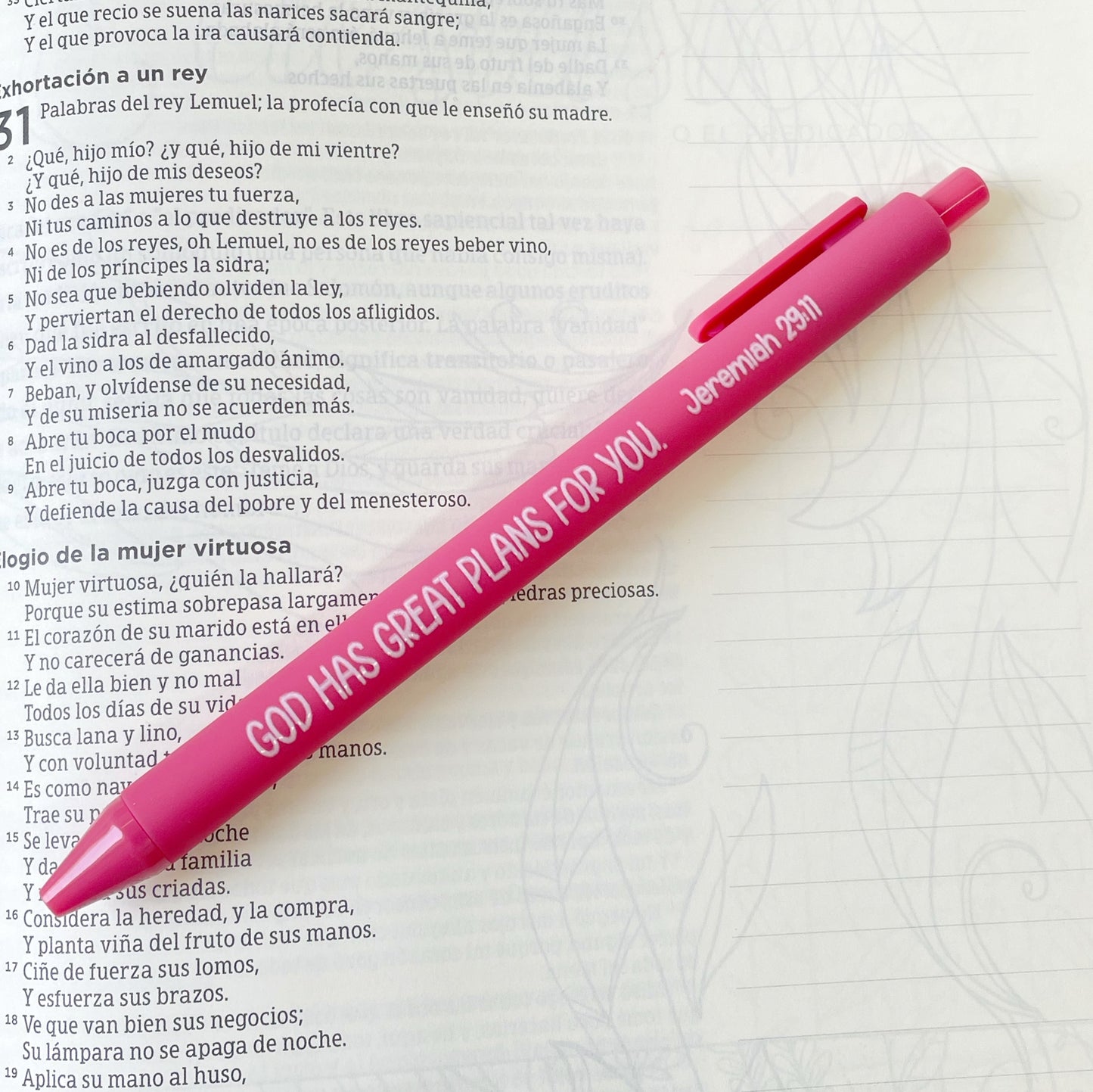 Lapicero Fucsia Jeremías 29