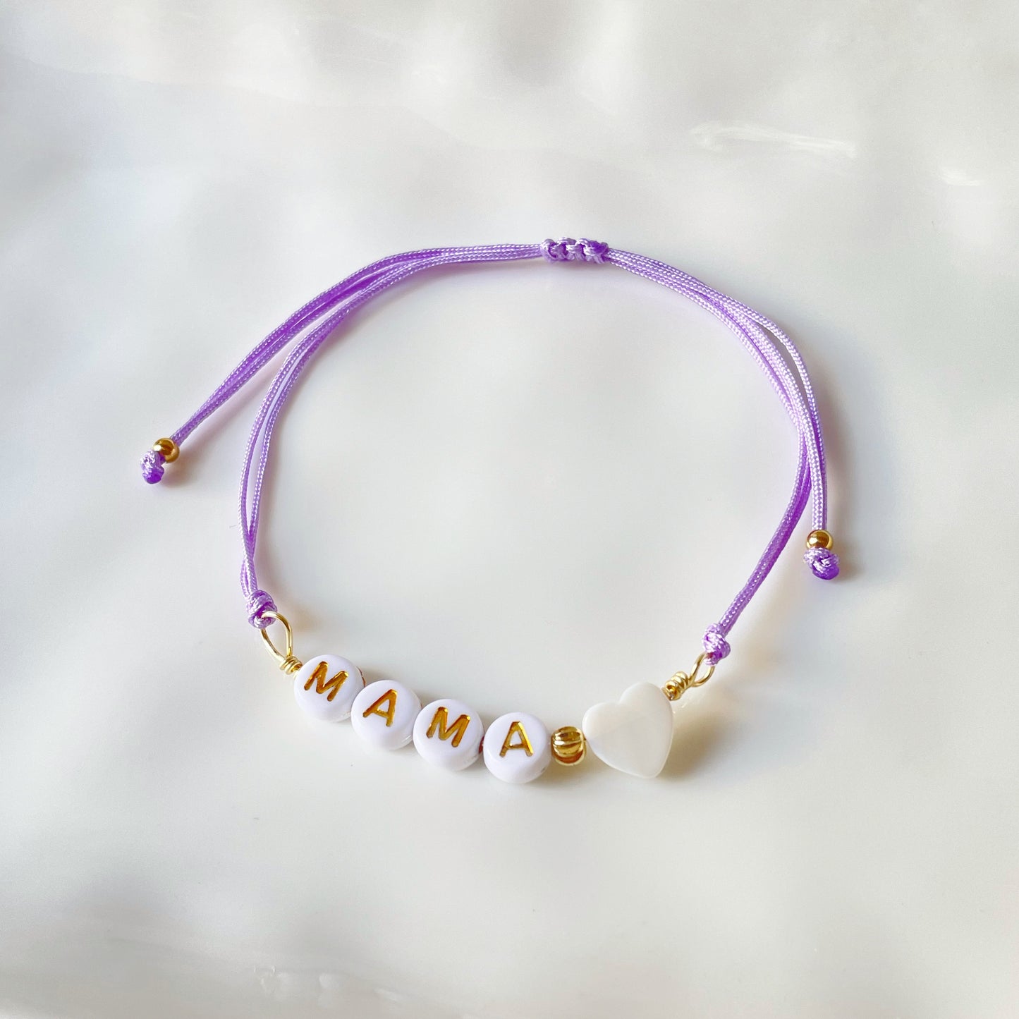 Pulsera Mamá Corazón Lila