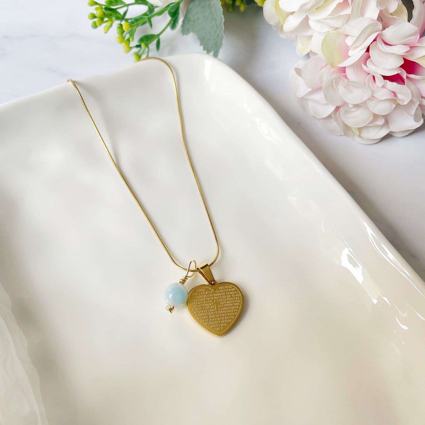 Collar Corazón Cruz Oración