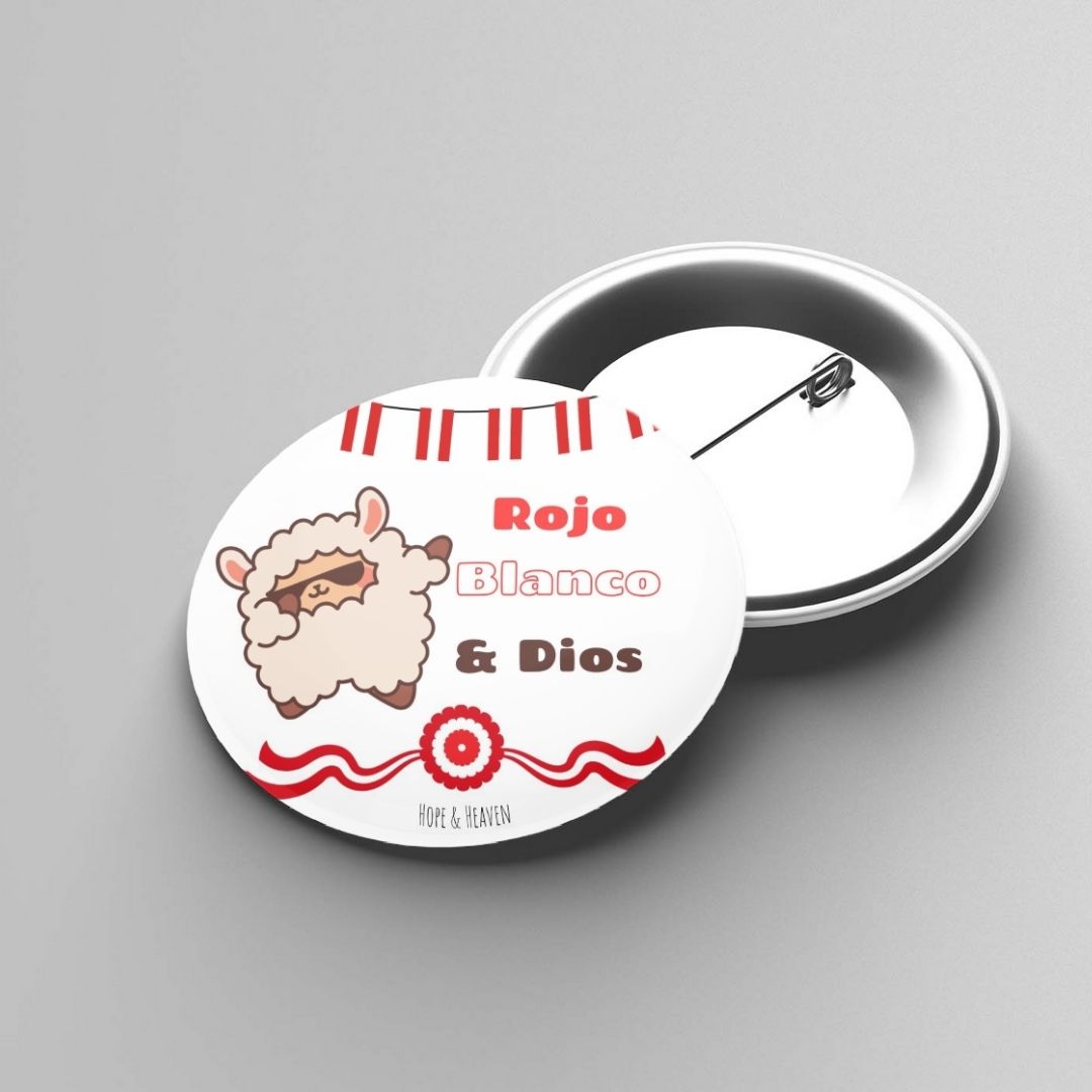 Pin Rojo, Blanco y Dios