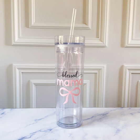 Tumbler Blessed mamá lazo