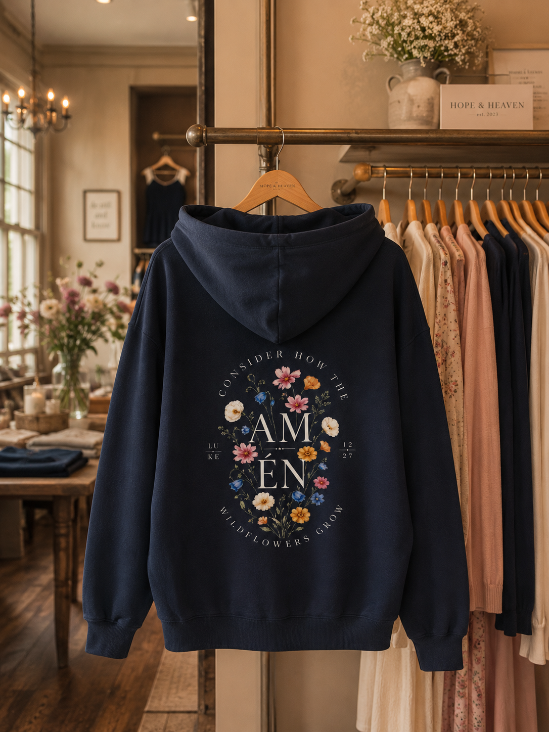 Polera AMÉN Flores Azul