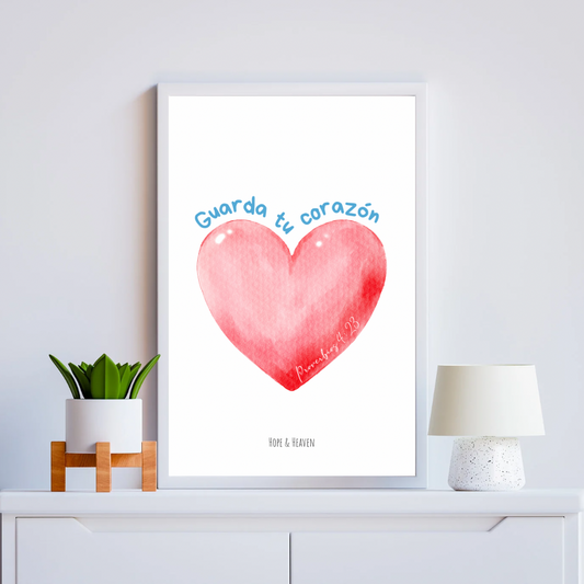 Cuadro Guarda tu corazón vintage