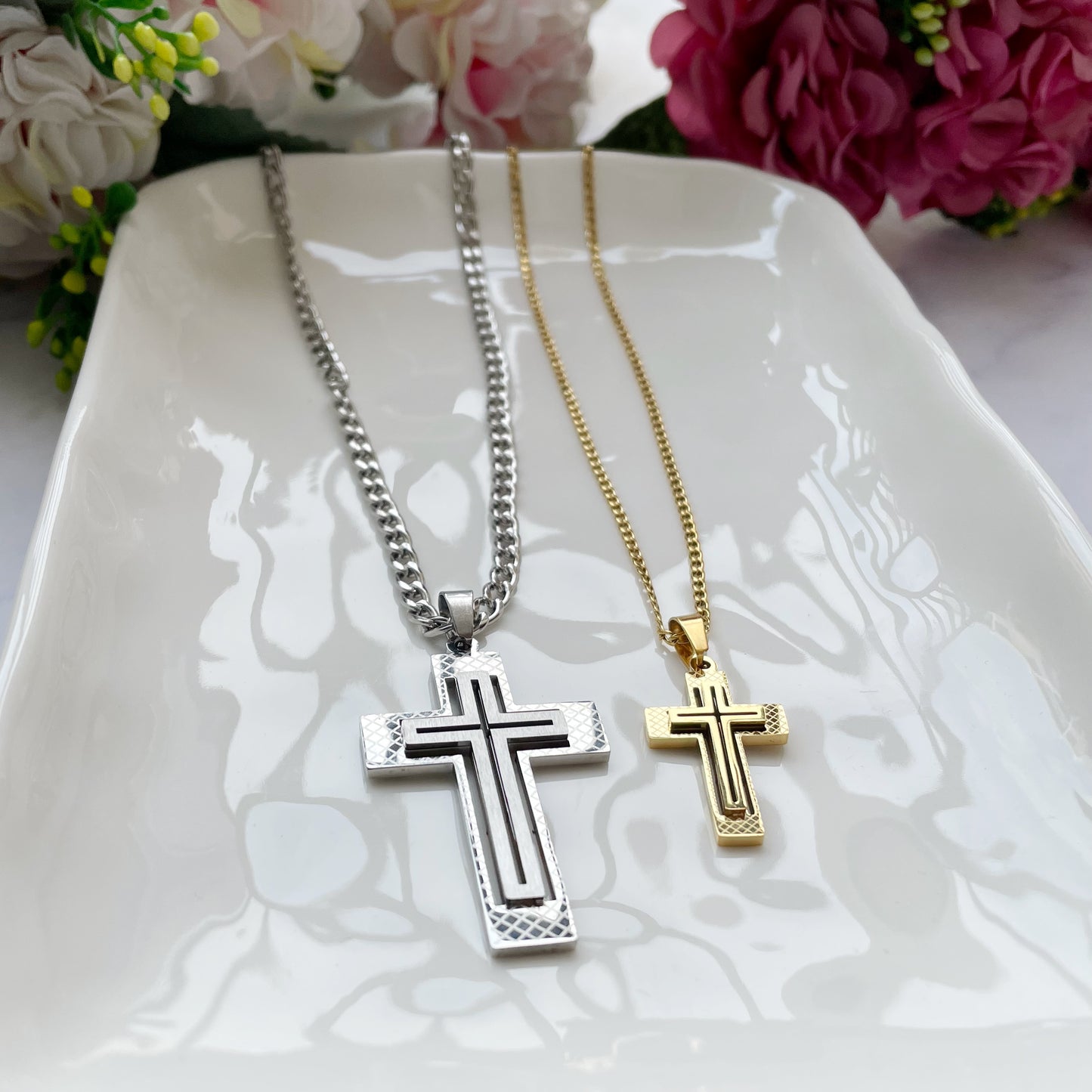 Collar Cruz Doble (él)