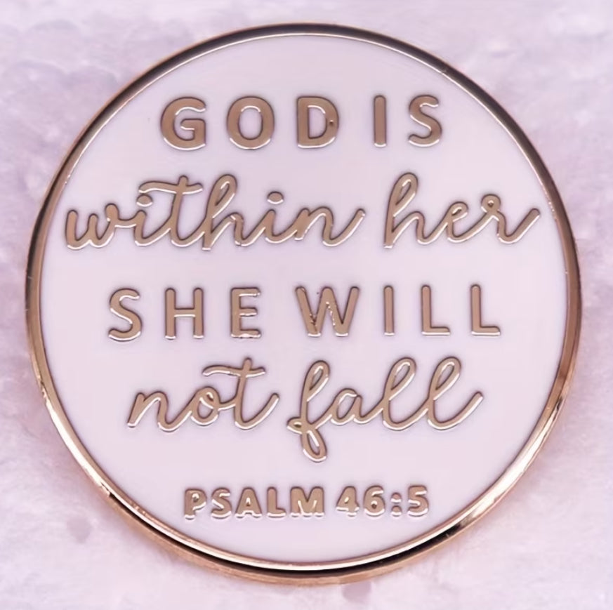 Broche God is within her