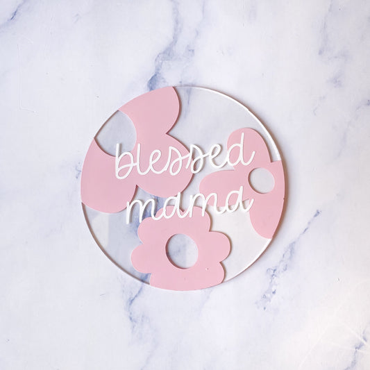 Posavaso Floreado Blessed Mama rosa