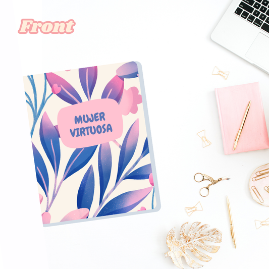 Mini Notes Mujer Hojas Azules