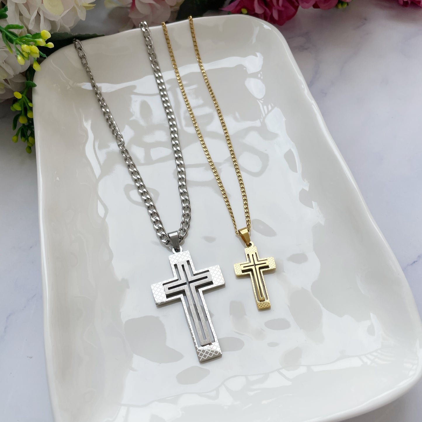 Collar Cruz Doble (él)
