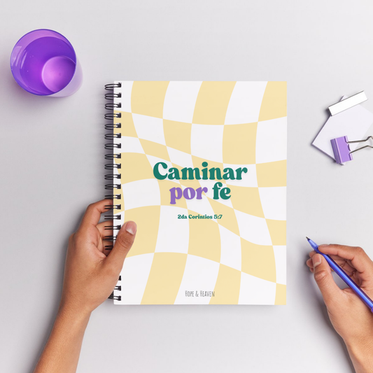 Notebook caminar por fe amarillo
