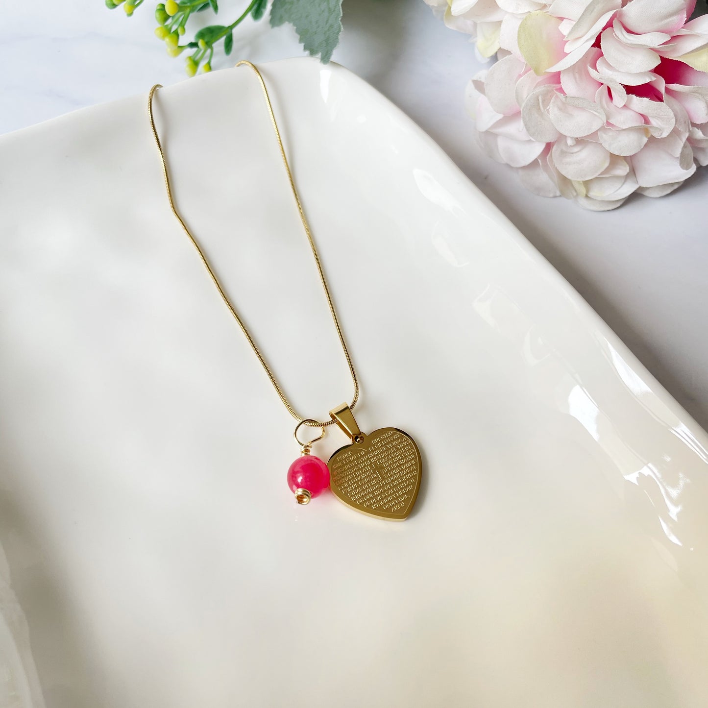 Collar Corazón Cruz Oración
