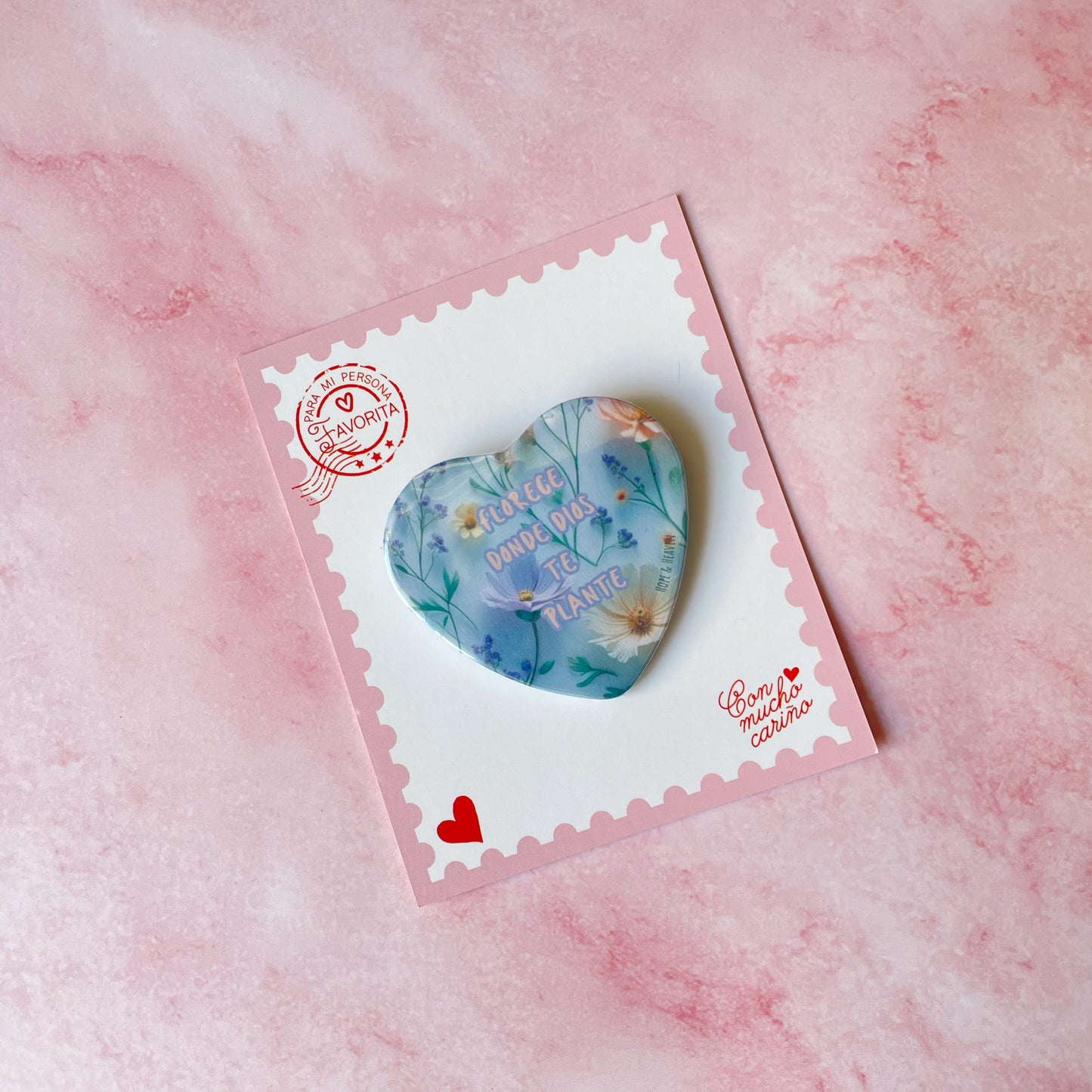 Pin Corazón Florece donde Dios