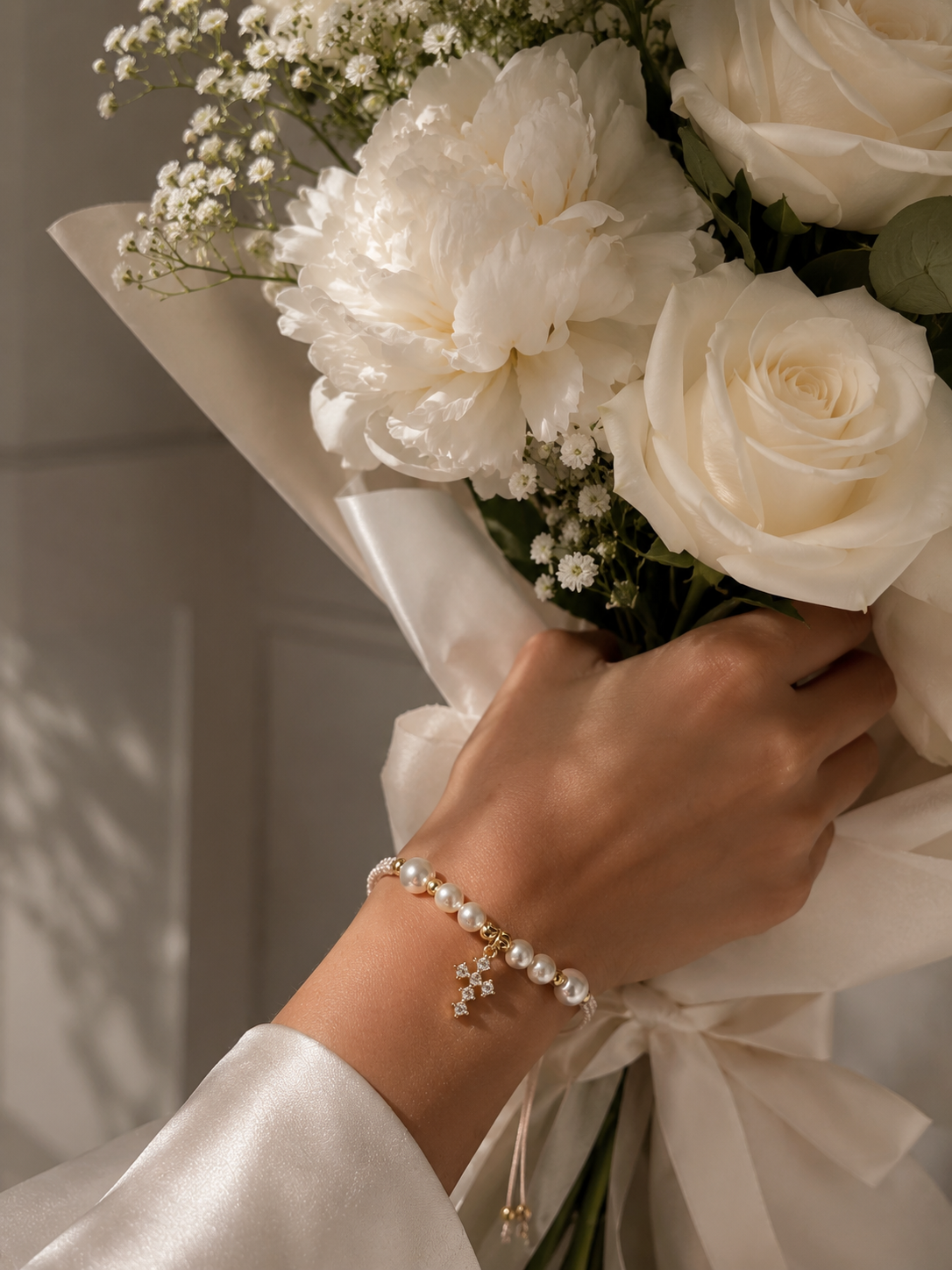Pulsera Cruz Pearls