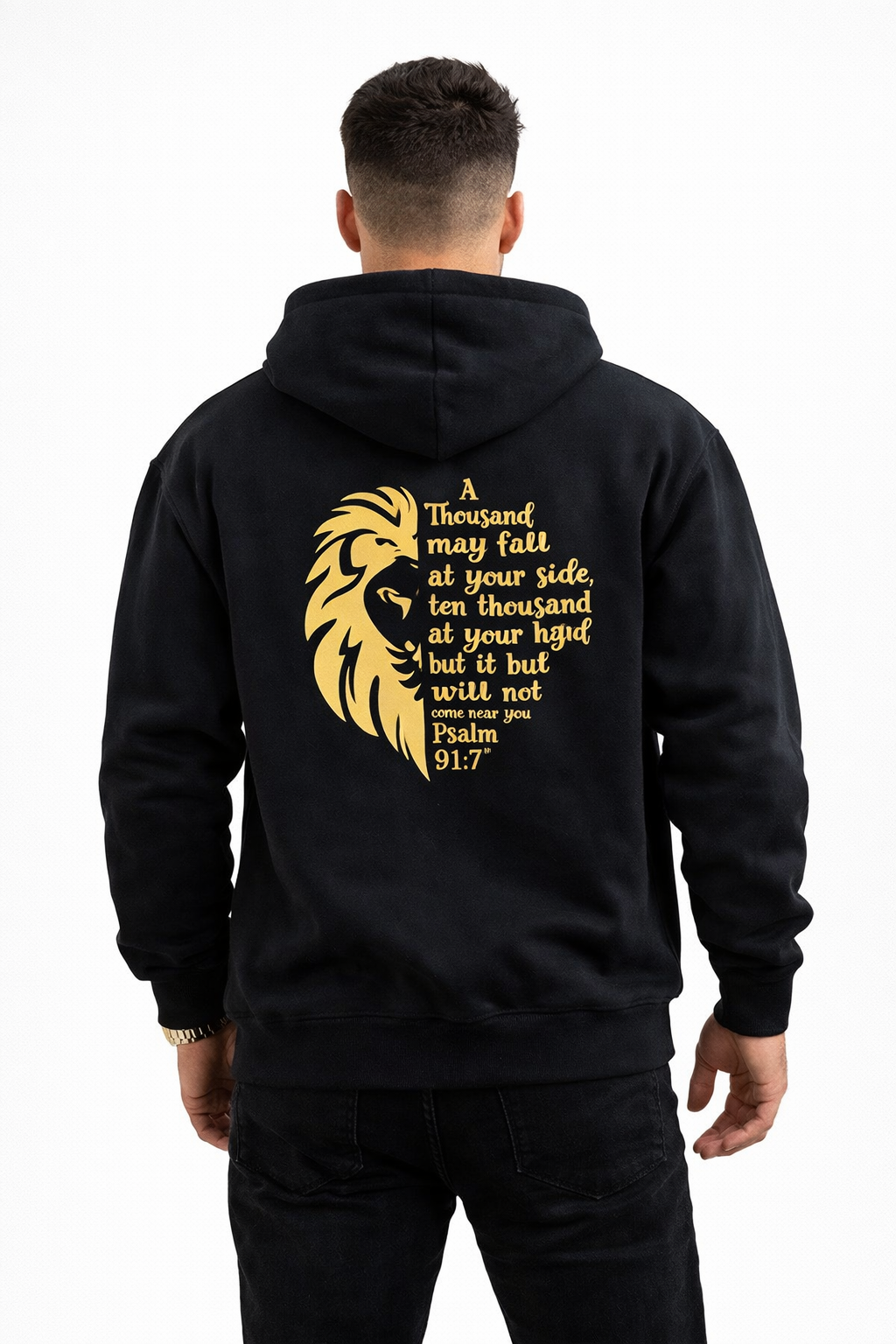 Polera Leon Salmos Negro