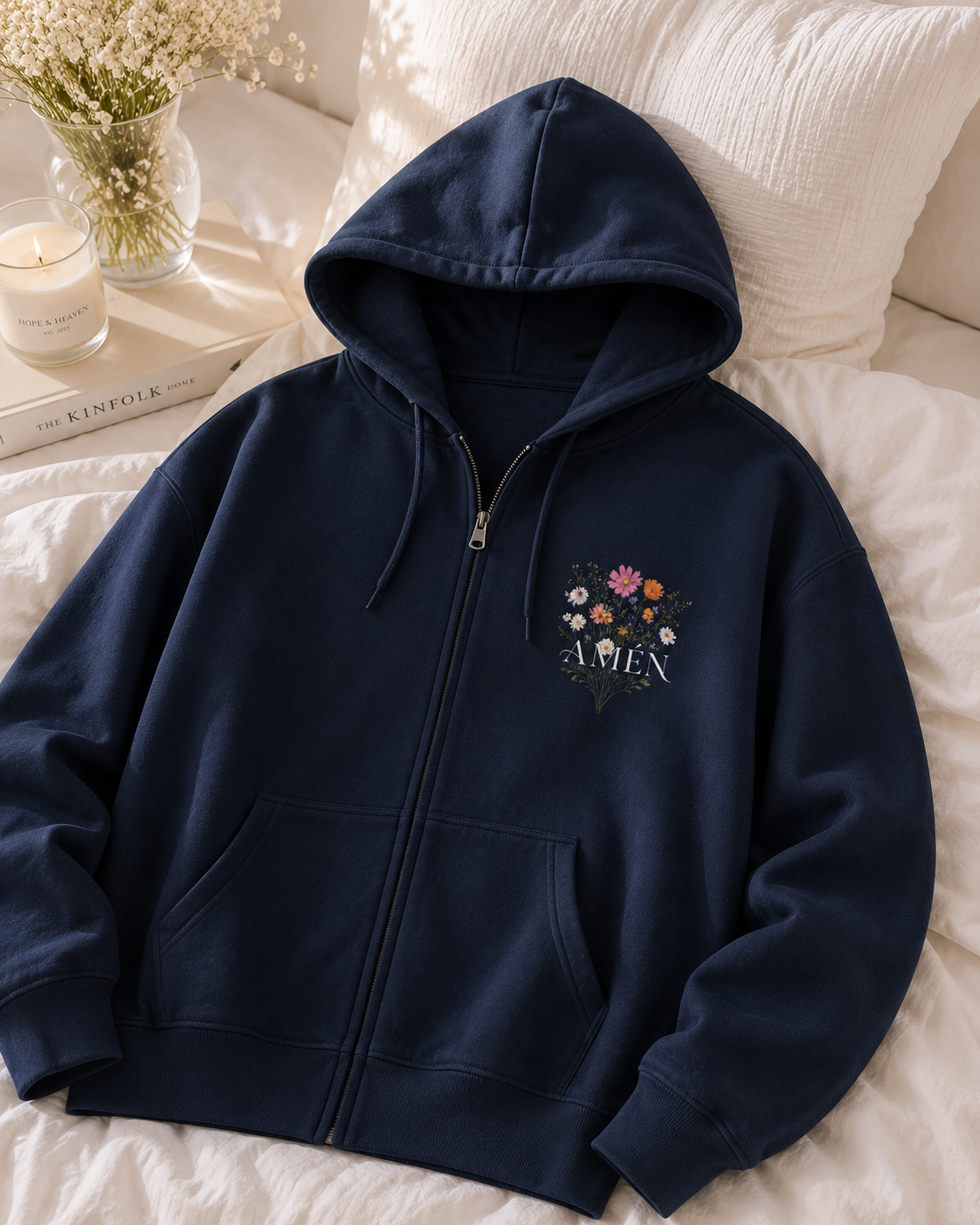 Polera AMÉN Flores Azul